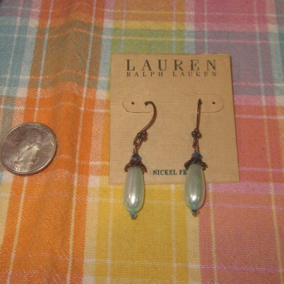 Lauren Ralph Lauren Faux Pearl Dangle Earrings - Picture 1 of 3